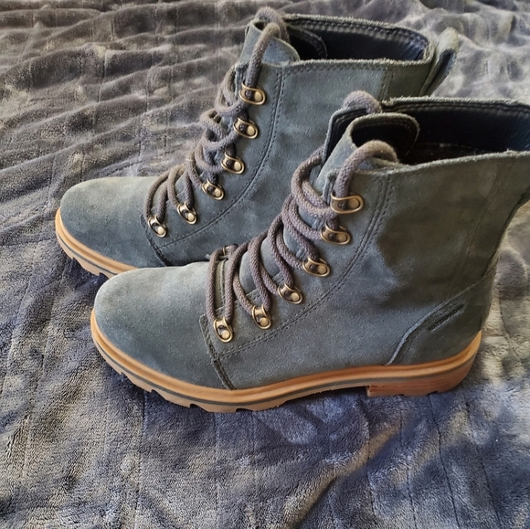 Sorel woman's Lennox suede gray waterproof lace up boots,size 8.5 - Picture 4 of 11